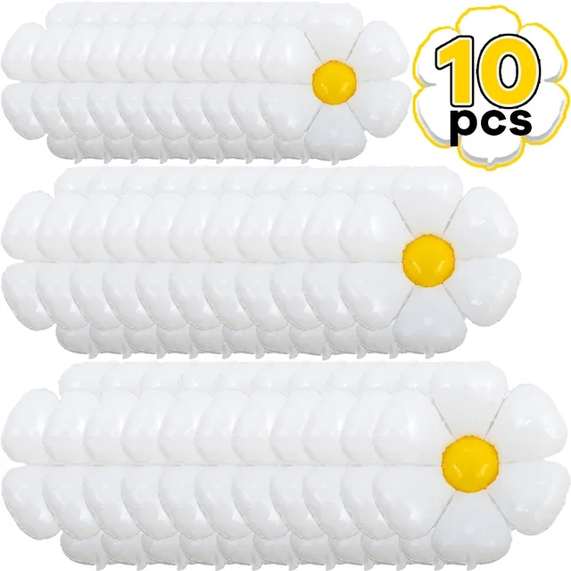 1/10 pièces ballon marguerite énorme fleur blanche ballons en aluminium pour anniversaire bébé douche mariage marguerite fête décorations fournitures 2