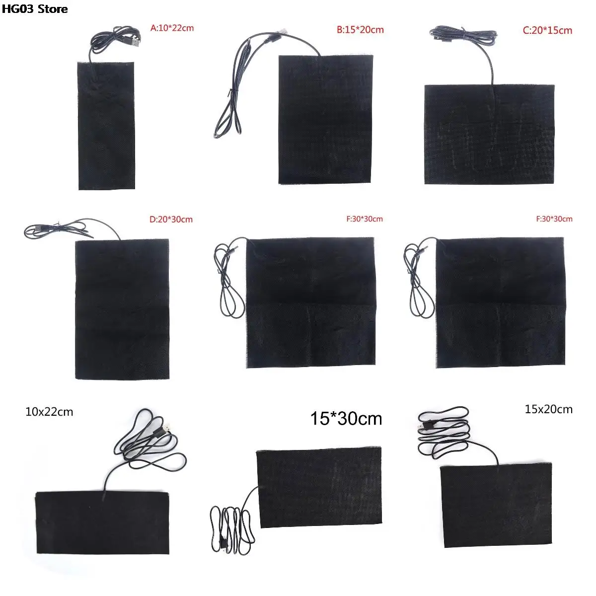 USB 5V Carbon Fiber Heating Pad 1/4PCS