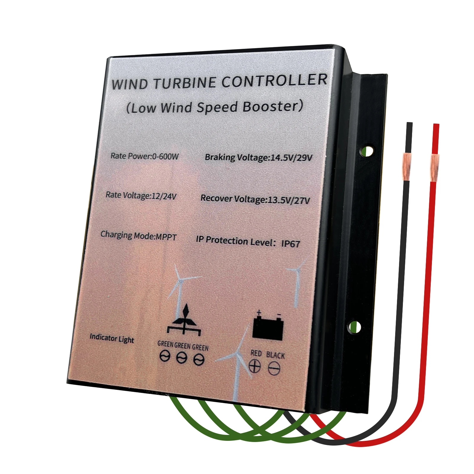 MPPT 가정용 풍력 터빈 충전 컨트롤러, Lifepo4 GEL 납산용 미니 풍력 발전기, 0-600W, 12V, 24V, IP65, 50A, 25A 레귤레이터