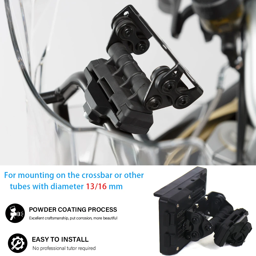 

Motorcycle Accessories For Mount Crossbar Ø 13/16 mm windshield Stand Holder Phone Mobile Phone GPS Navigation Plate Bracket