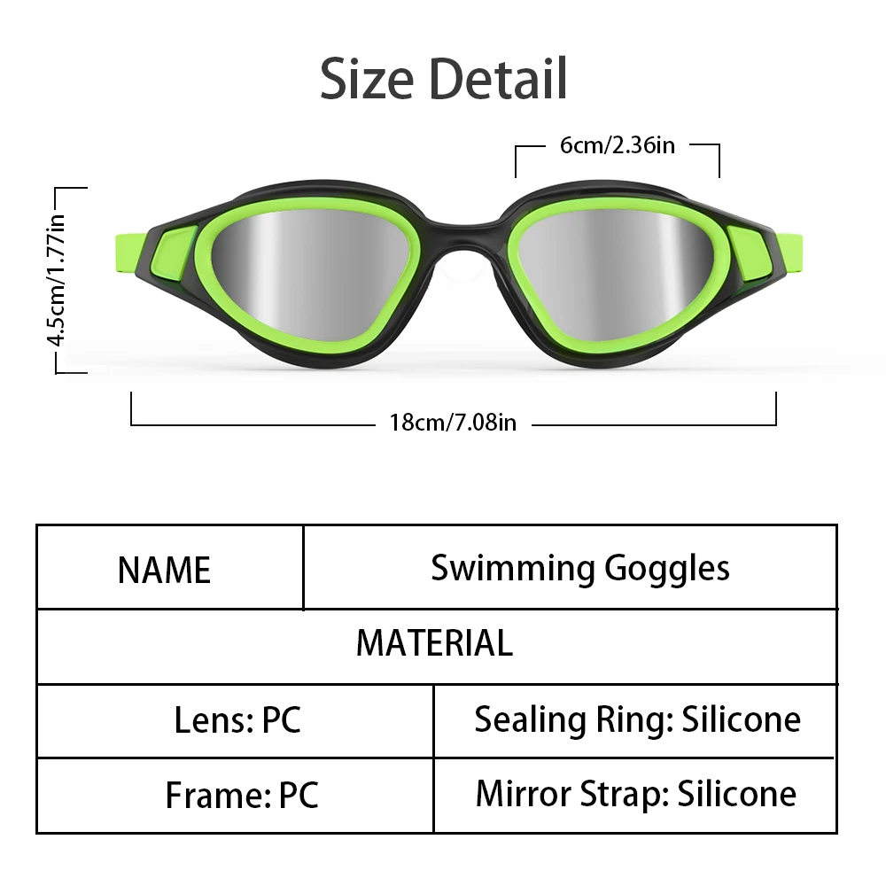 Professional Swimming Goggles Anti-fog UV Protection Lens Swimming Glasses for Men Waterproof Adjustable Swim Eyewear in Pool 6