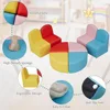 Kids Sofa Seating Set Convert to Table and 4 Chairs Colorful Stools for Toddlers Soft Foam Play 8 PCs Set for Classroom 3