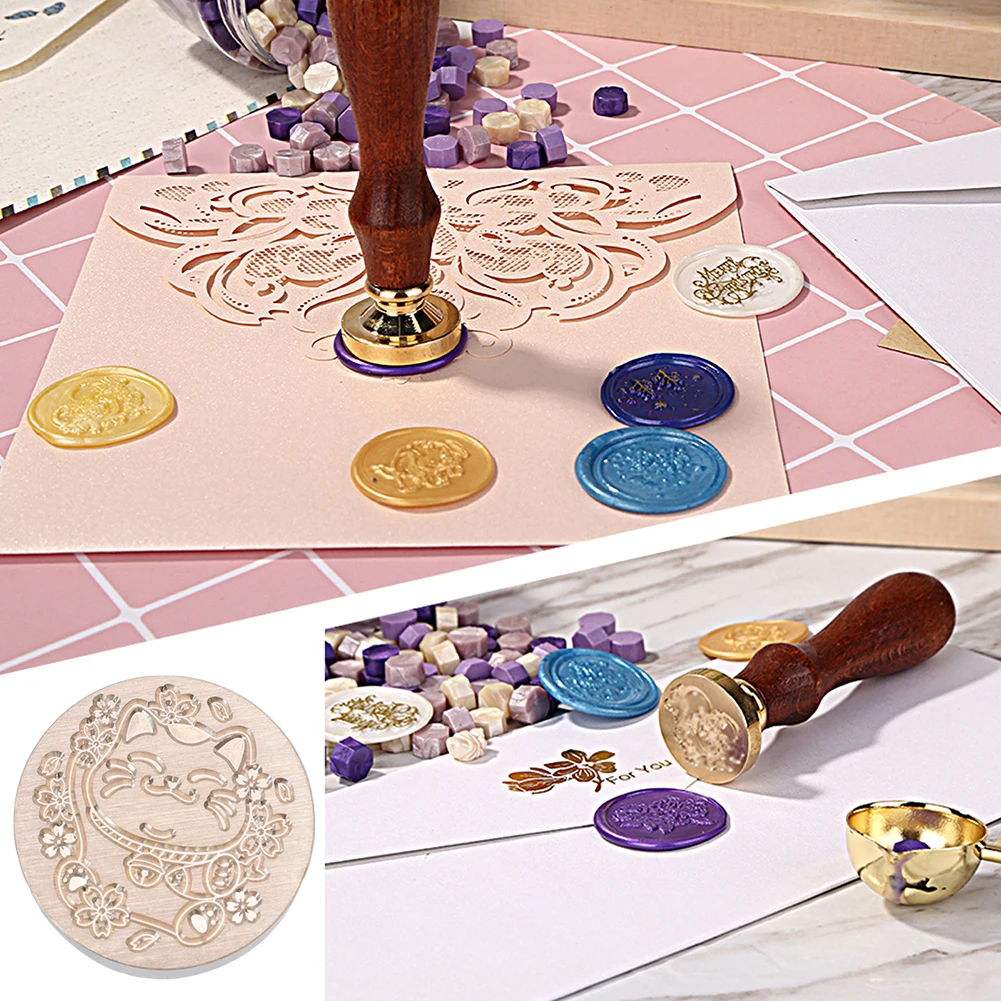 동물 시리즈 에나멜 구리 헤드 클래식 빈티지 파이어 페인트 구리 헤드 DIY 수제 계정 초대장 봉투 (웨딩 카드용)