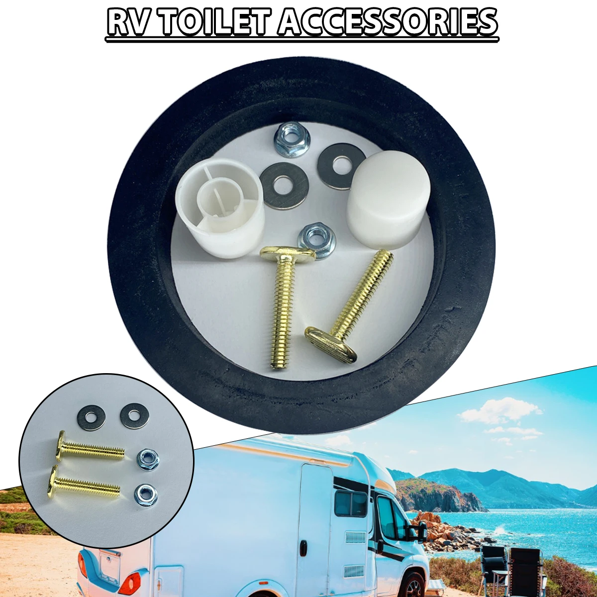 

RV Toilet Gasket Bowl Seal Kit Leak Proof Rubber Bowl Shower Seal Toilet Rings Flush Ball Seals For Demotic Restrooms Toilets