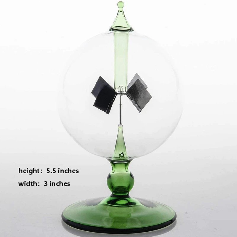 Green Solar Power Radiometer Crookes Solar Energy Spinning Vanes Windmill Gift Home Desk Decoration 6
