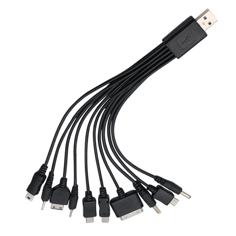 범용 멀티 핀 케이블 충전기, USB 어댑터 케이블, 데이터 와이어 코드 하이 퀄리티, 10 in 1 다기능 USB 데이터 전송 케이블