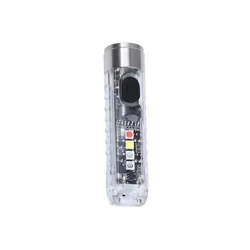 Rechargeable Mini Keychain Flashlight with Magnetic Base - Versatile 10 - Mode Illuminator (While)