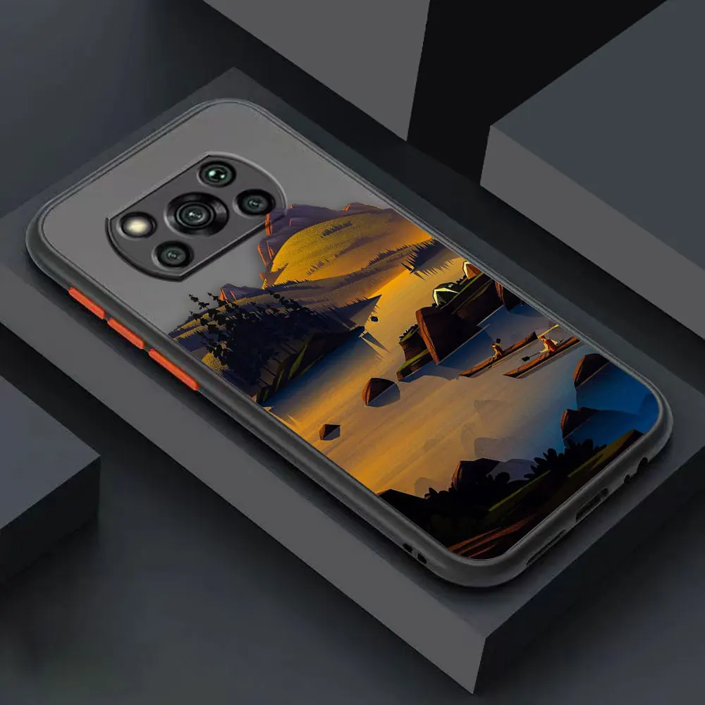 thumbnail image 1 of Matte Case for Xiaomi POCO X4 X3 X2 M4 M3 M2 F4 F3 GT F2 C40 PRO 4G 5G A3 MIX4 CIVI Case Funda Art hand-Painted Mountain Scenery, 1 of 5