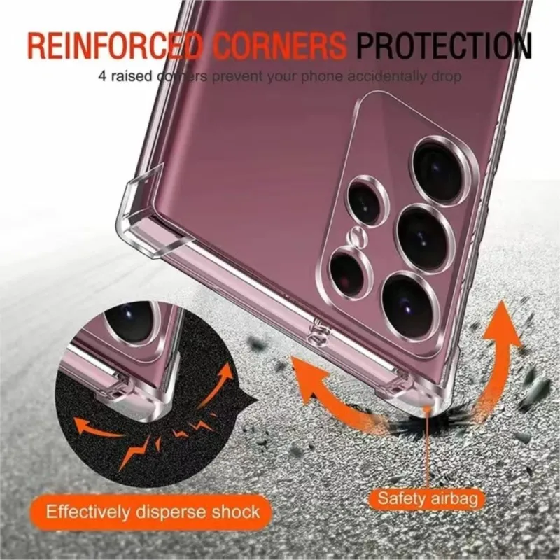 Premium Shockproof Clear Phone Case - Luxury Transparent Back Cover