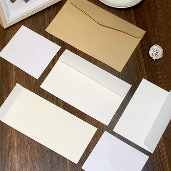 30/50/100Pcs/lot White Kraft Paper Envelopes for Photo Envelope DIY Postcard Thank You Card Wedding Invitation Gift Envelopes