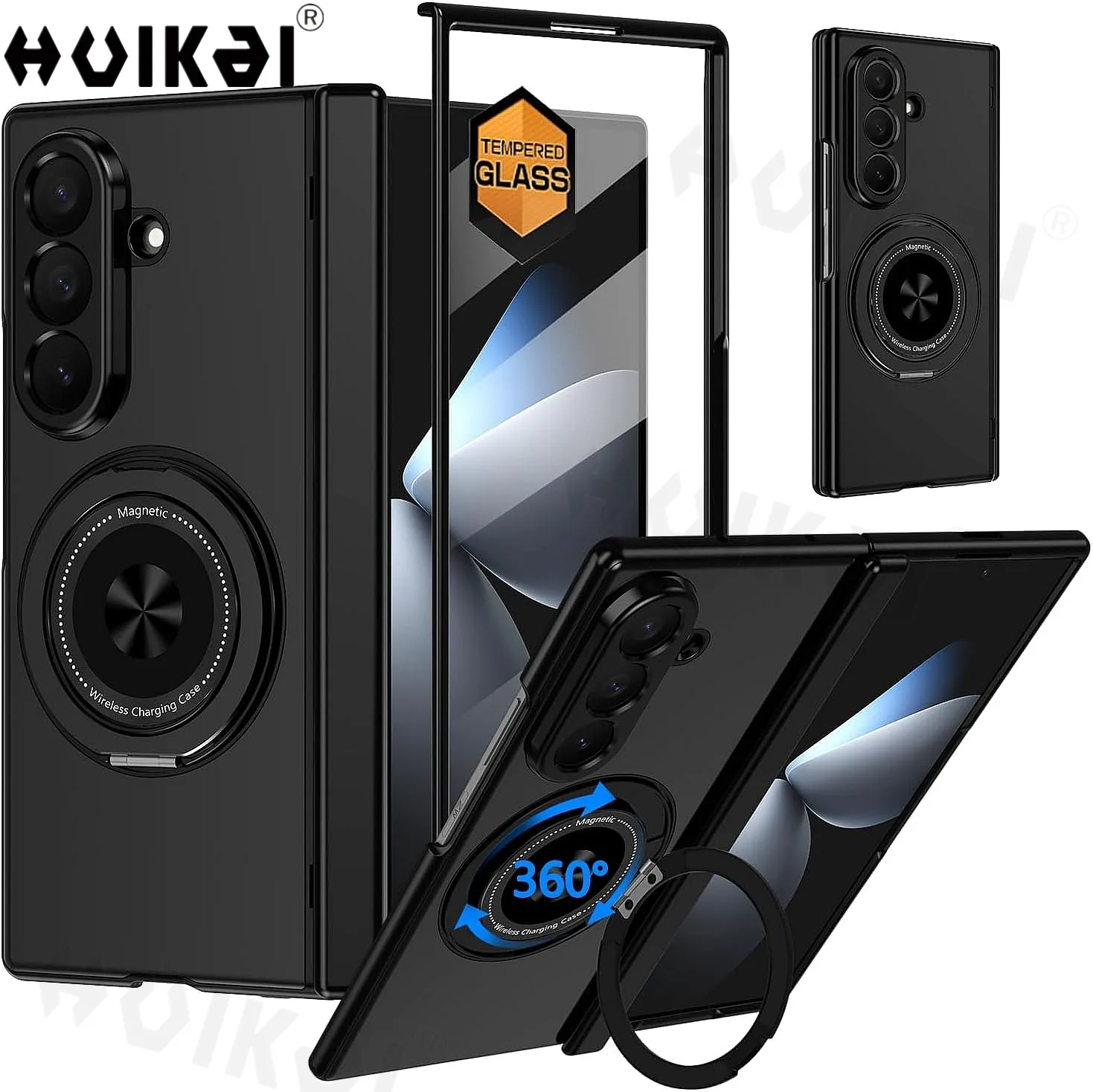 Full-Body Protective Case with Built-in Screen Protector & Rotating Magnetic Kickstand