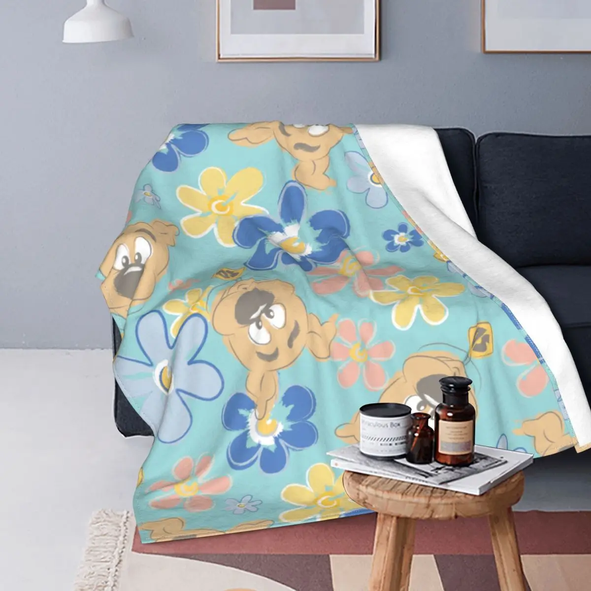 

Puppy Scooby Flower Blanket Flannel Printed Doo Cartoon Multifunction Super Warm Throw Blankets for Bedding Bedroom Rug Piece