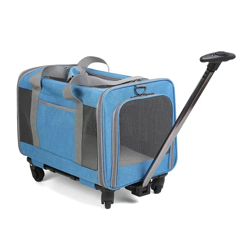 Maleta con ruedas portátil extragrande para mascotas, maleta con ruedas desmontable para perros, bolsa de viaje para gatos, bolsa grande plegable para mascotas