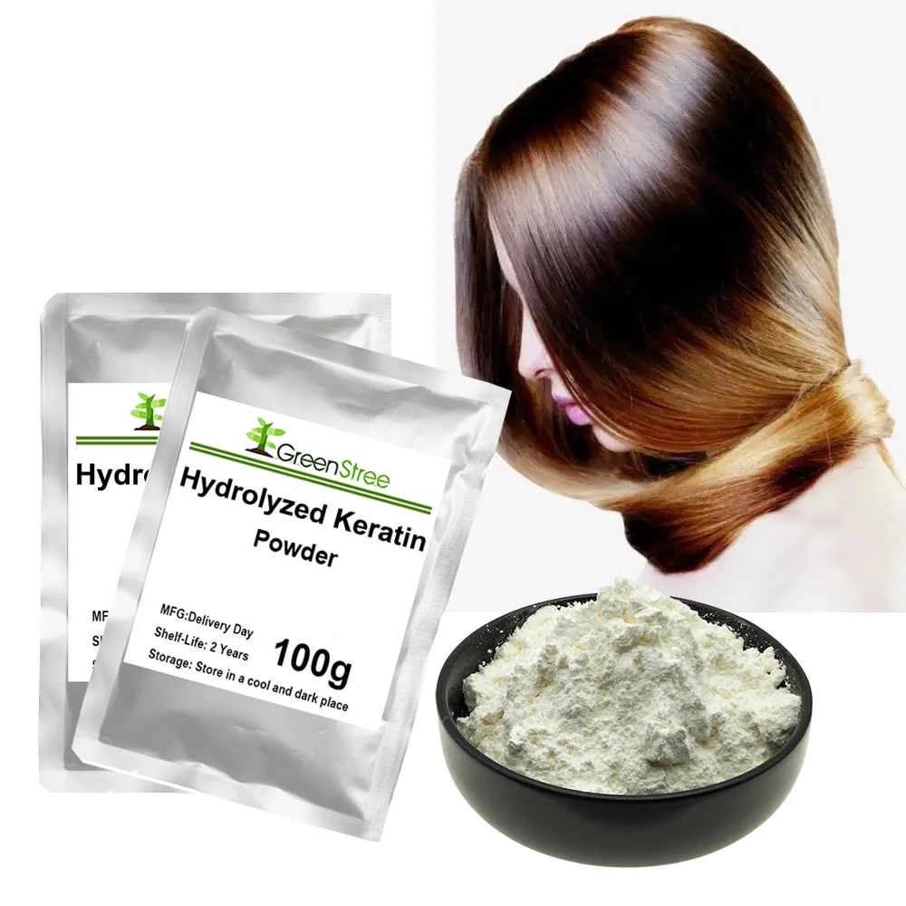 

Pure high quality hydrolyzed keratin powder cosmetic raw materials