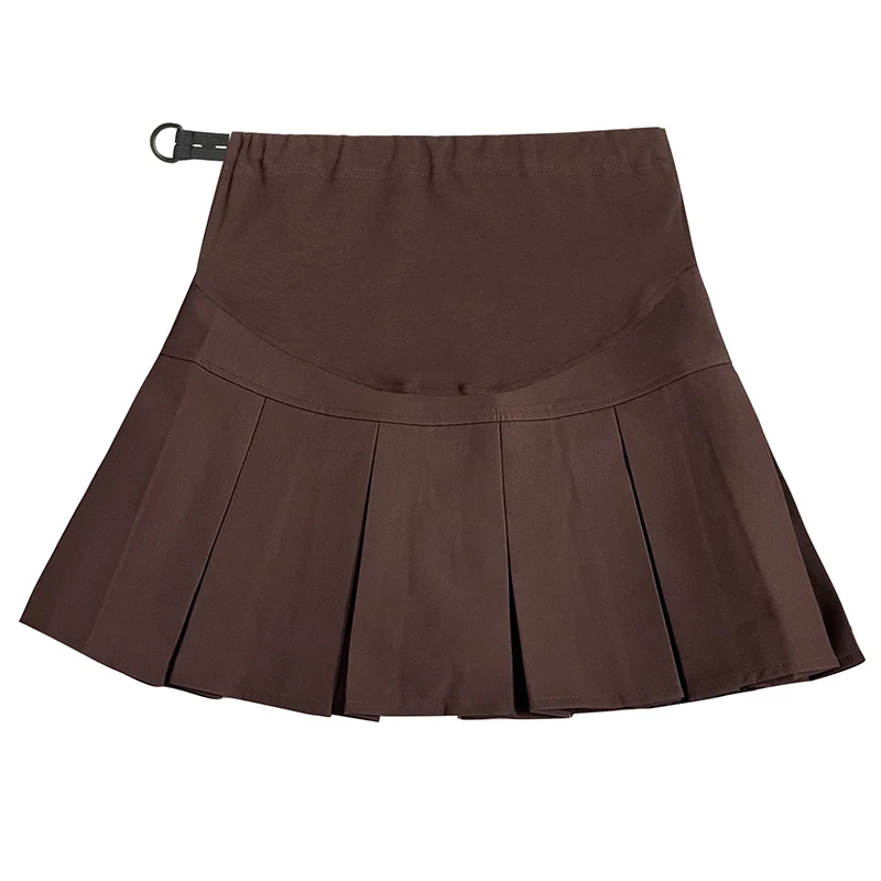 1030# Autumn Winter Woolen Maternity Skirts Pleated A Line Elastic Waist Belly Clothes for Pregnant Women Hot Pregnancy Shorts