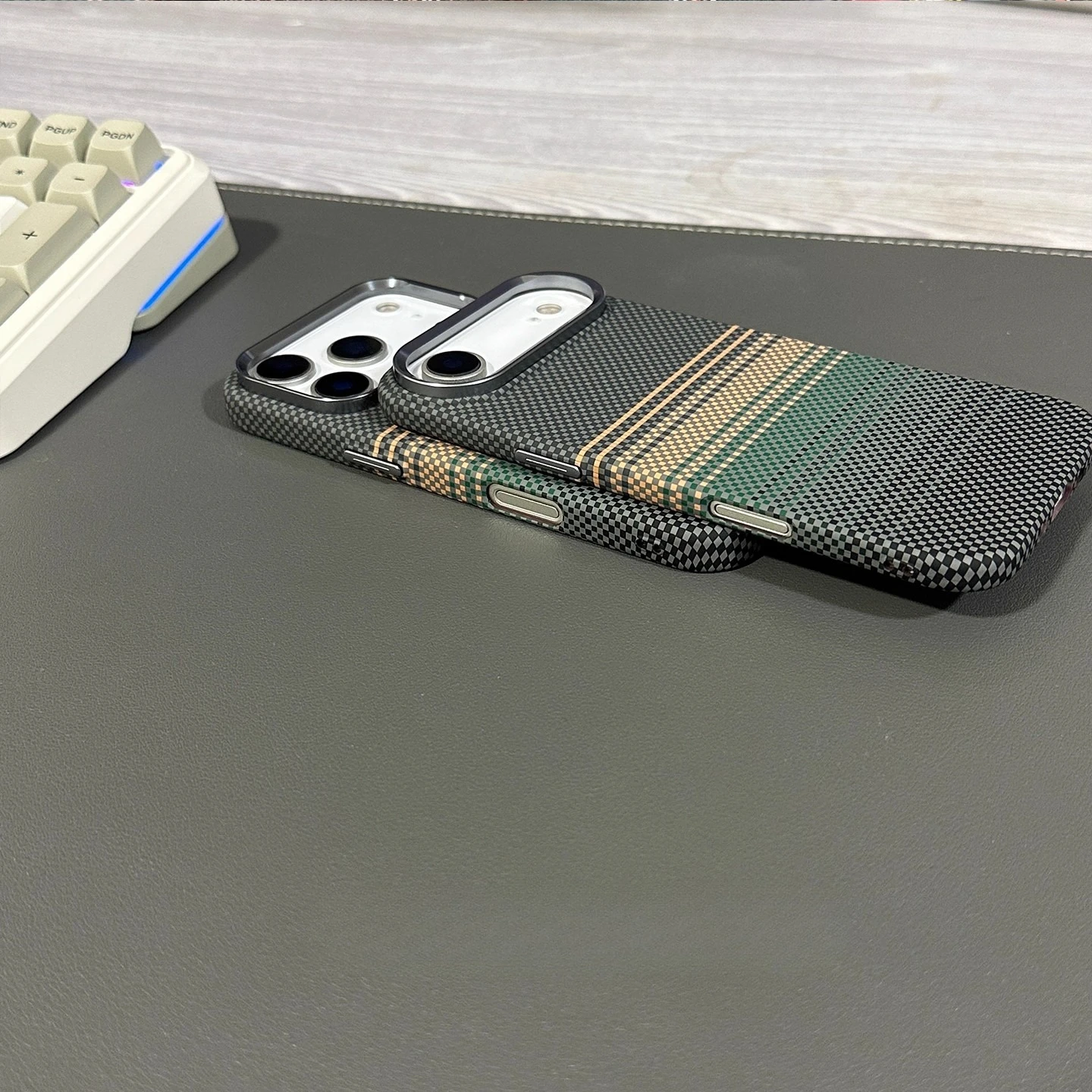 Korean Style Magnetic Carbon Fiber Texture Phone Case with Camera Lens Protection