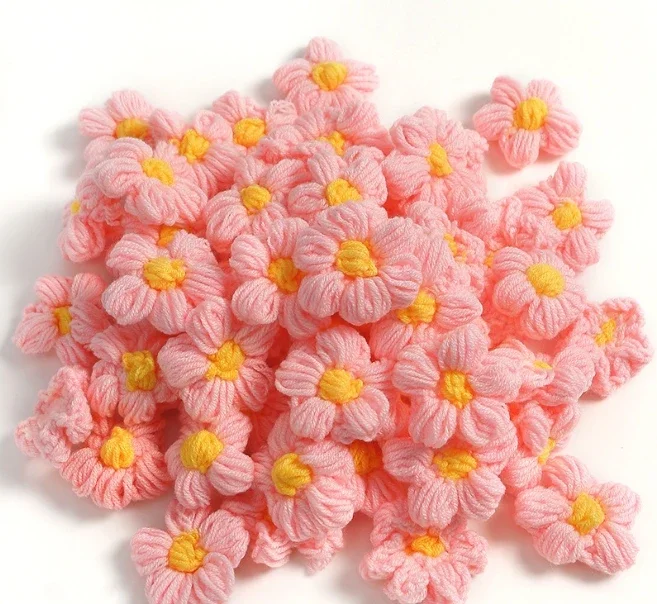 Knitting Supplies 10pcs Knitting Flower Head Crocheted Yarn Bouquet