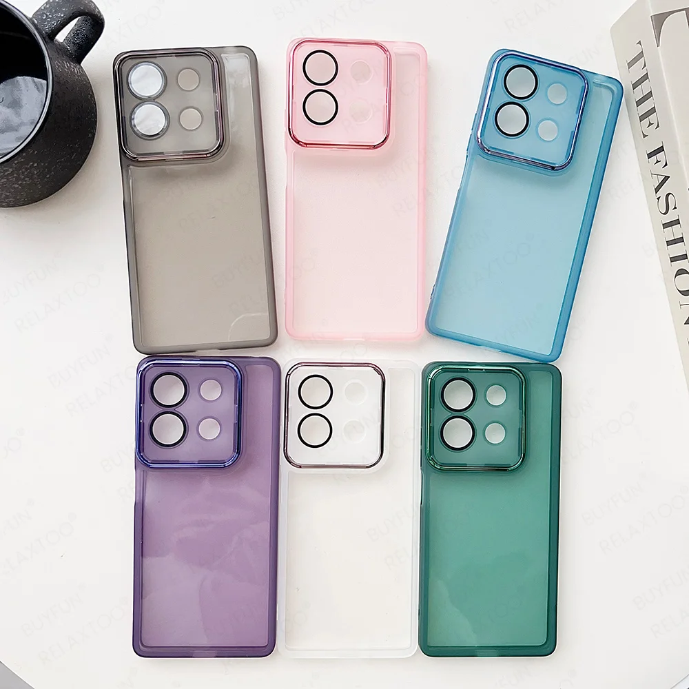 Translucent Crystal Silicone Protective Phone Case with Camera Guard