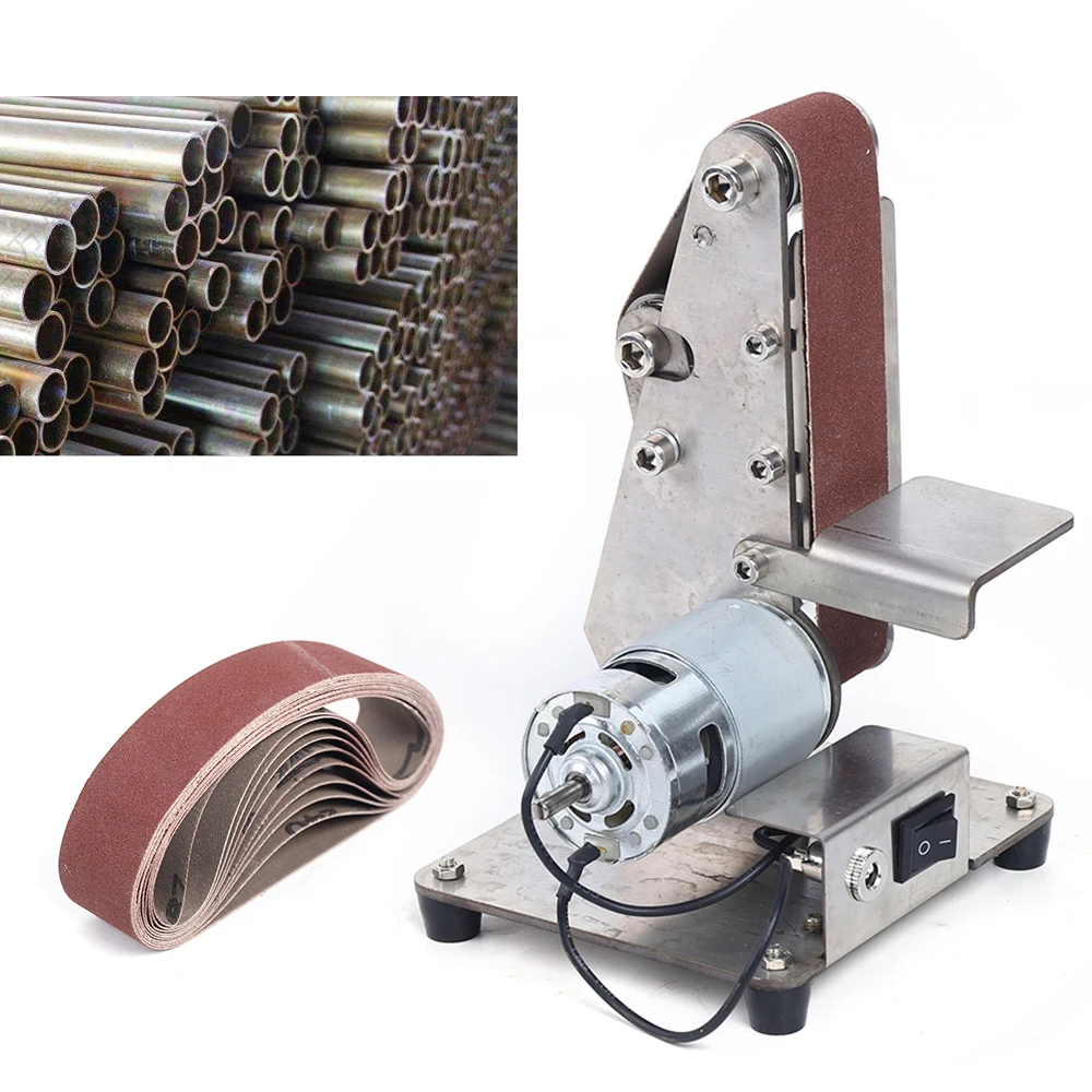 Mini Electric Abrasive Belt Machine With Power Supply DIY Polishing Machine Grinding Machine Fixed Angle Sharpening Machine 4