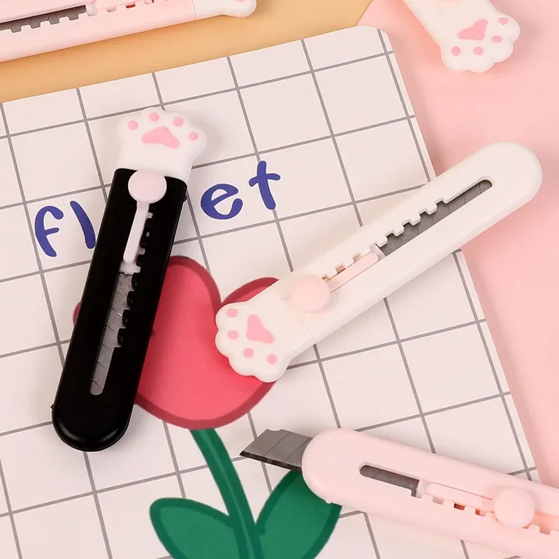 1Pc Art Cutter Kawaii Cat Claw Utility Knife Student Art Supplies DIY Tools Girl Gifts Creative Stationery School Supplies utility knife craft cutting knife