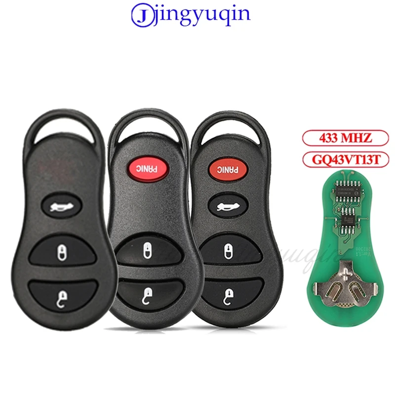 รีโมทรถยนต์ jingyuqin 433MHz รุ่น GQ43VT13T สำหรับ Chrysler Voyager Cruiser, Dodge Ram Dakota และ Jeep Cherokee