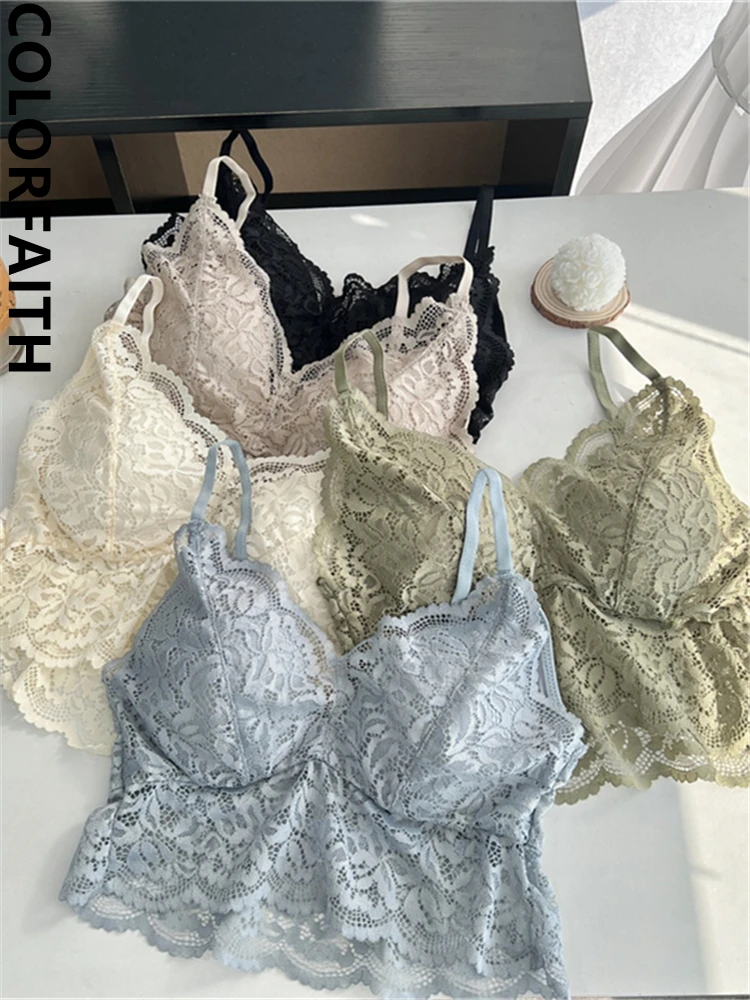 Women Summer Seamless Lace With Breast Pads Base 6 main image 1