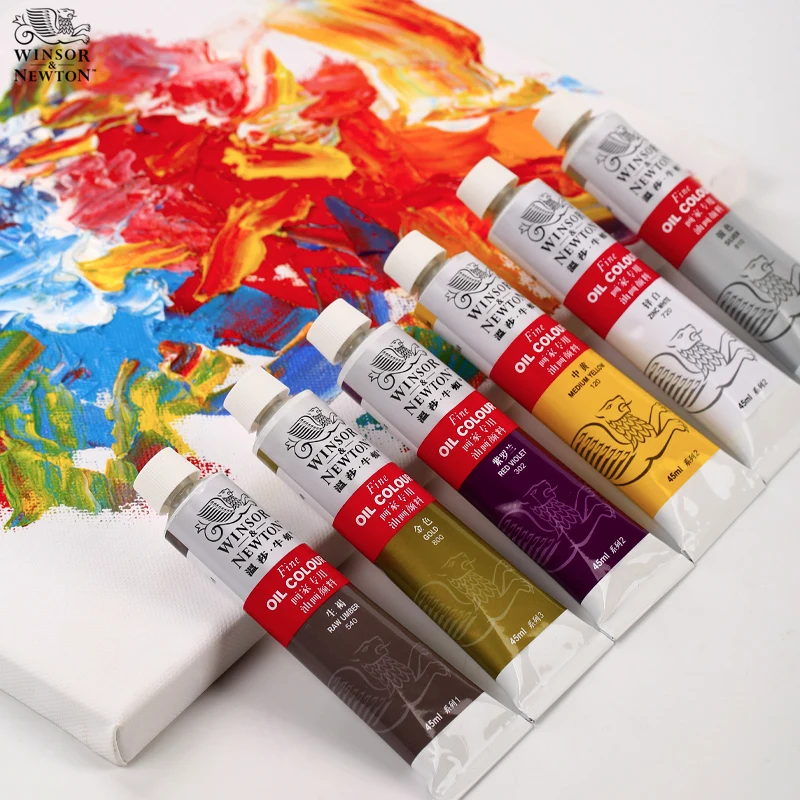 Oil Paint Set WINSOR＆NEWTON 12/18/24 Colors x 12ml Tubes Lightfast Heavy Body for Adult Beginners