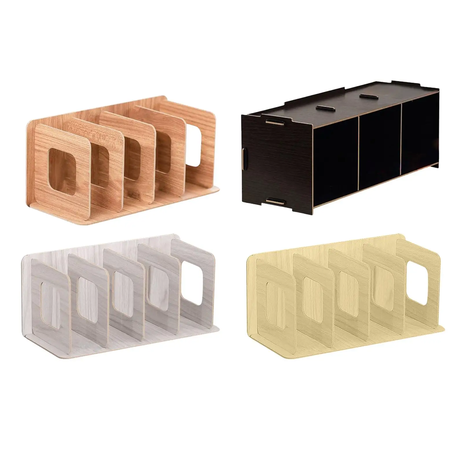 Wooden CD Rack CD Collections files Holder Office DIY Organizer Holder Stand