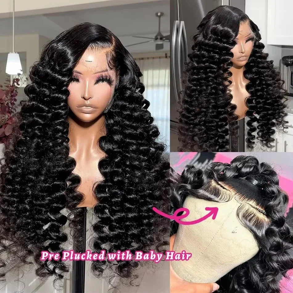 Brazilian Loose Deep Wave 13x4 Lace Front Wigs Human Hair for Women HD Transparent Lace Frontal Wigs Pre-Plucked With Baby Hair 3