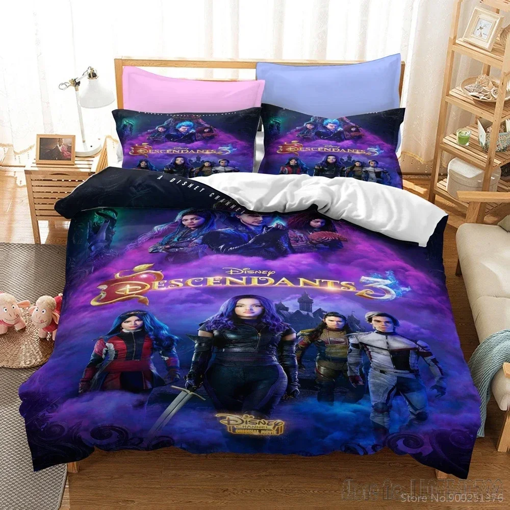3D Print  Descendants 3 Duvet Cover Set HD Comforter Cover Bedclothes for Kids Bedding Sets Bedroom Decor 4