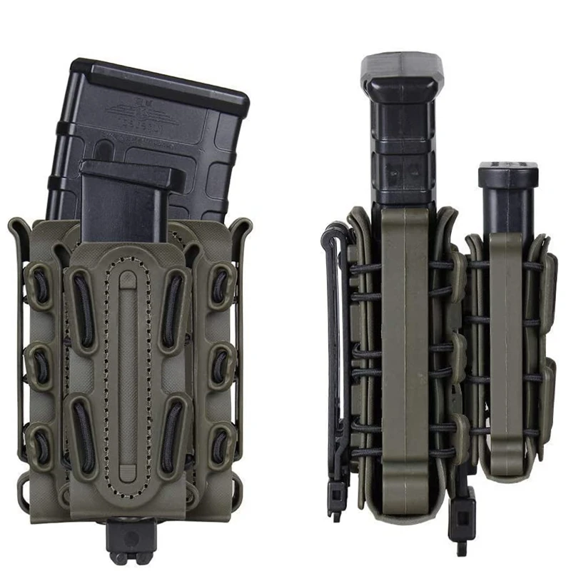 Set 2 pochettes chargeurs MOLLE universelles - Pour munitions 5.56 à 9mm en pêche tactique