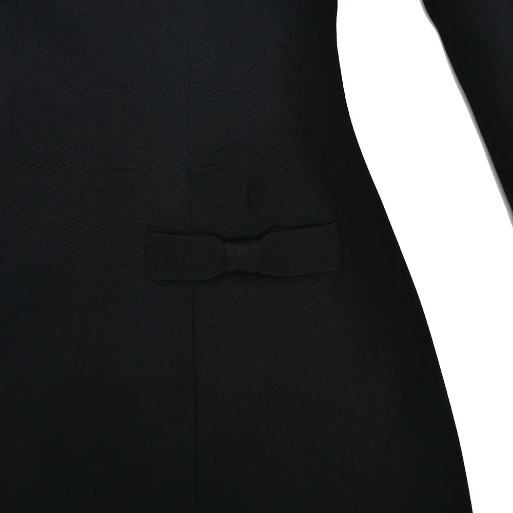 JULISSA MO Round Neck A-line Bow Women Dress Red Long Sleeve High Waist Dress Female Autumn Winter Slim Elegant Streetwear 2025