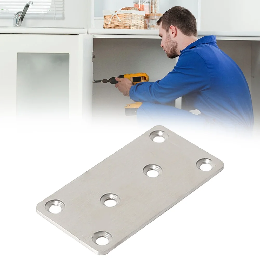 1pc 6 Holes Universal Furniture Corner Connector Stainless Steel Corner Bracket Furniture Flat Mending Repair Plate