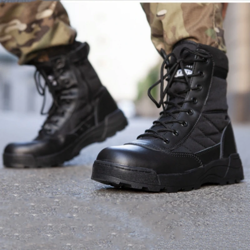 

Military Field Desert Tactical Boots Men Outdoor Hiking Climbing Boots Breathable High Top Combat Training Work Shoes Sneakers