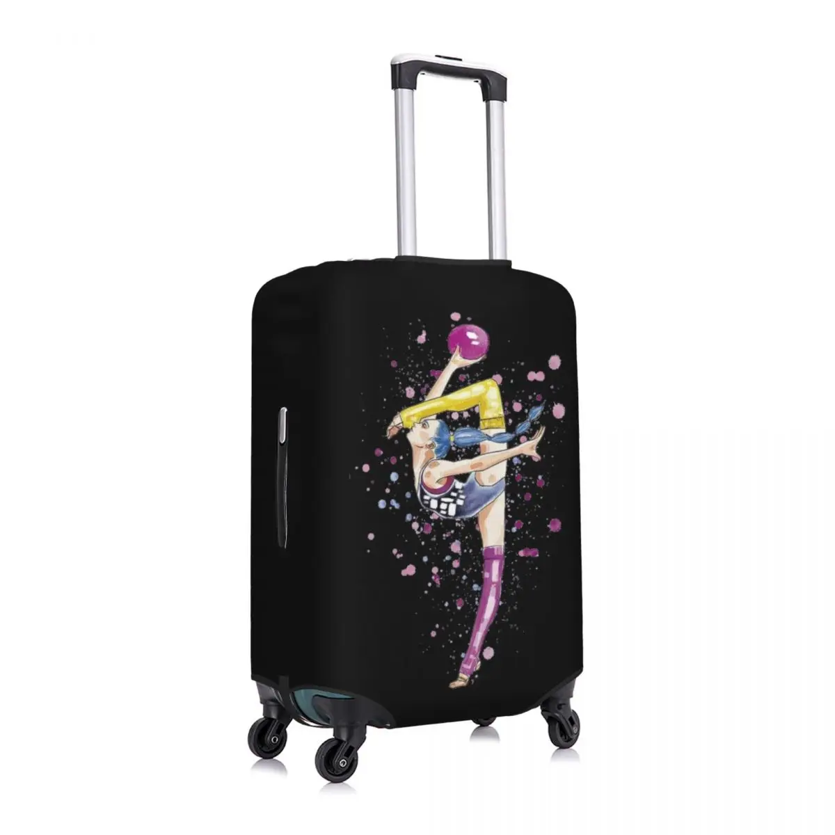 Graceful Gymnastics Print Suitcase Cover Girly Art Vacation Business Useful Luggage Supplies Protector 3