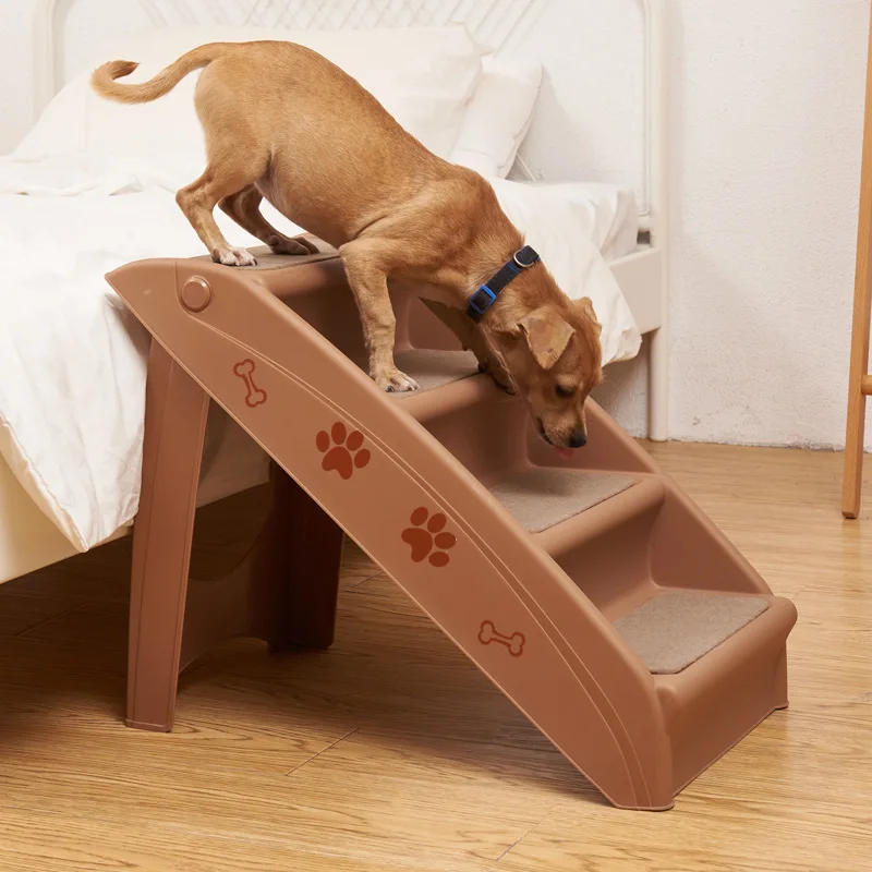 

Supplies Beige Pet Folding Dog Ladder Plastic Non-slip Pet Steps Dog Stairs Foldable Dog Ladder Plastic Non Slip Pet Step Stair