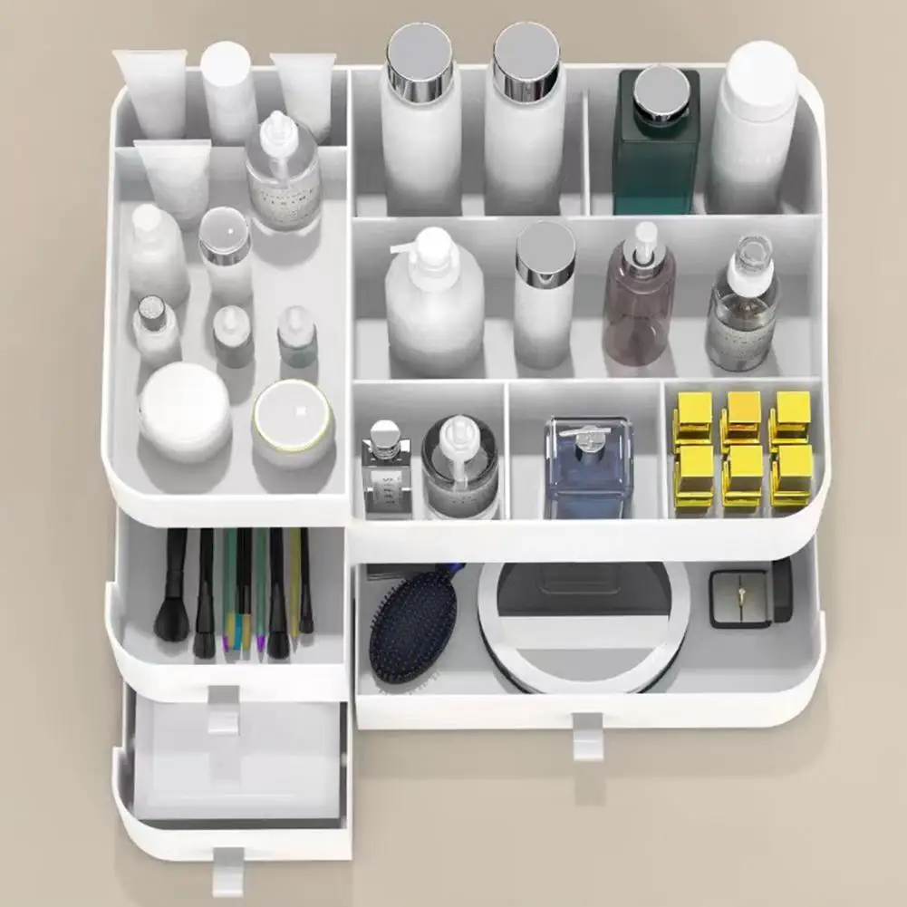 Multi-functional Countertop Storage Box With Drawers Large Capacity Pen Holder And Hair Accessories Desktop Storage Shelf 5