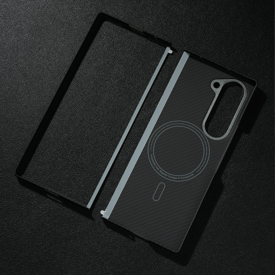 For Samsung Galaxy Z Fold 6 Funda Cover Aramid Carbon Fiber Ultra Thin Carbon Fiber Case For Samsung Z Fold6 Magnetic Phone Case