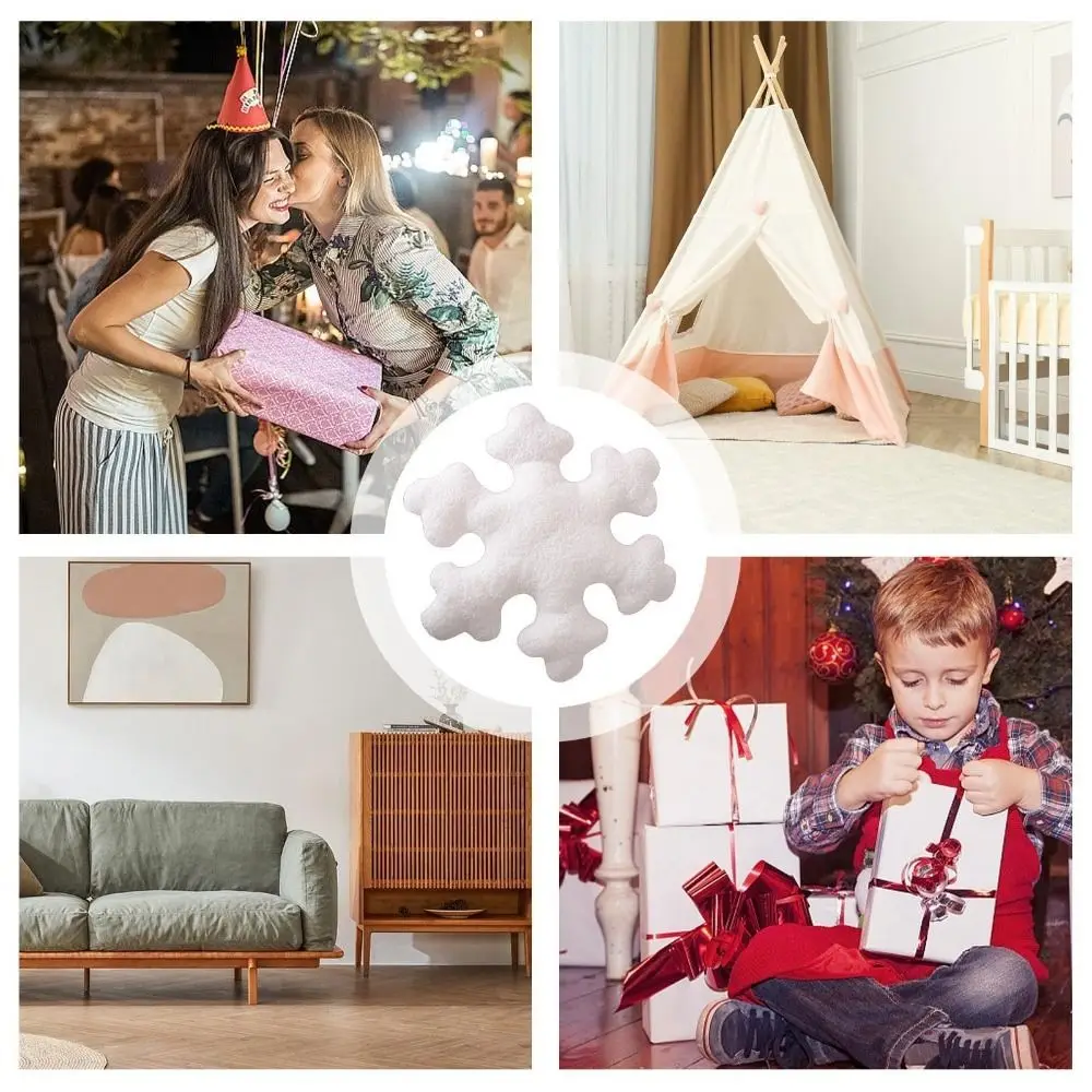 Soft Christmas Snowflake Throw Pillow PP Cotton Comfortable Touch Couch Stuffed Plush Cushion White 40/50cm Snowflake Pillows