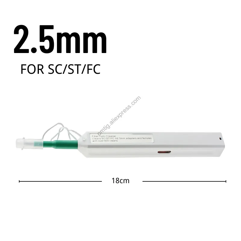 FTTH One-Click Cleaner Optical Fiber Cleaner Pen Cleans 2.5mm SC FC ST and 1.25mm LC MU Connector Over 800 Times