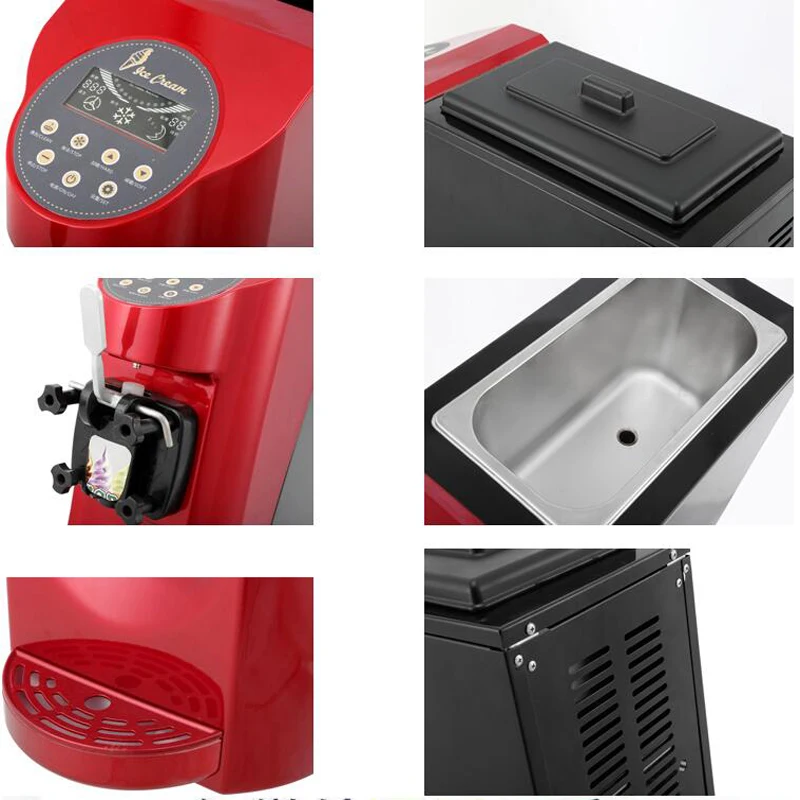 Portable Commercial Italian mini ice-cream maker 220/110V Table-top Soft Ice Cream Machine Roll Soft Serve Hard Household 3