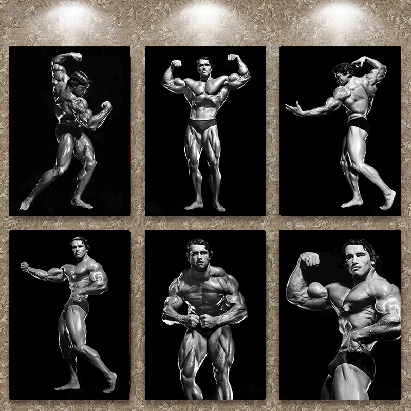 Famosi Culturisti Classici Posa Freestyle Double Bicep Single Arm Poster Wall Art Pictures Canvas Painting Room Home Decor Gift