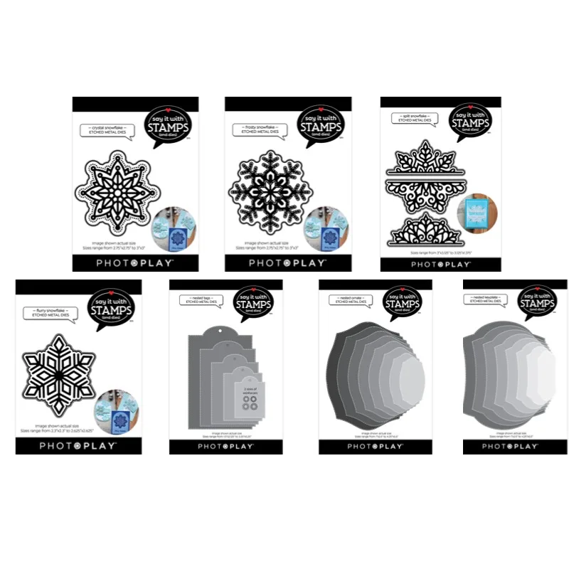 Description Picture 3 of itemSnowflake Set Background Pattern Metal Cutting Dies Stamps Scrapbook Diary Decoration Embossing Template DIY Greeting Card