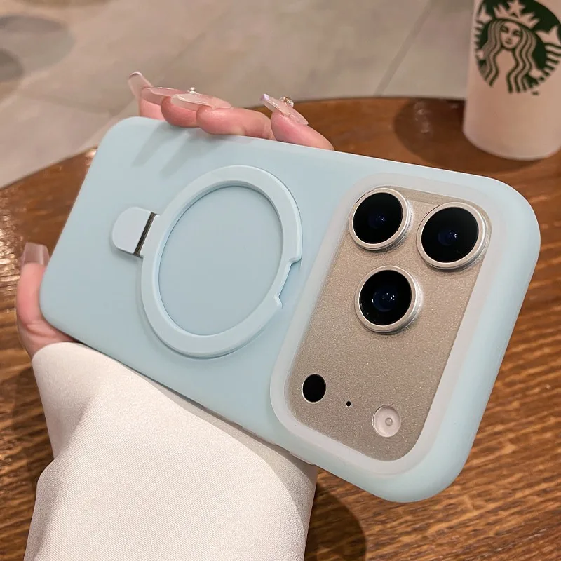 Jelly Candy Color MagSafe Liquid Silicone Kickstand Case