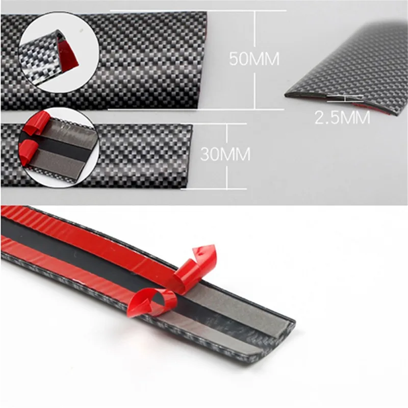 Universal 5D Carbon Fiber Car Spoiler DIY Styling Wing For Audi BMW Toyota Honda KIA Hyundai Opel All Vehicle Models