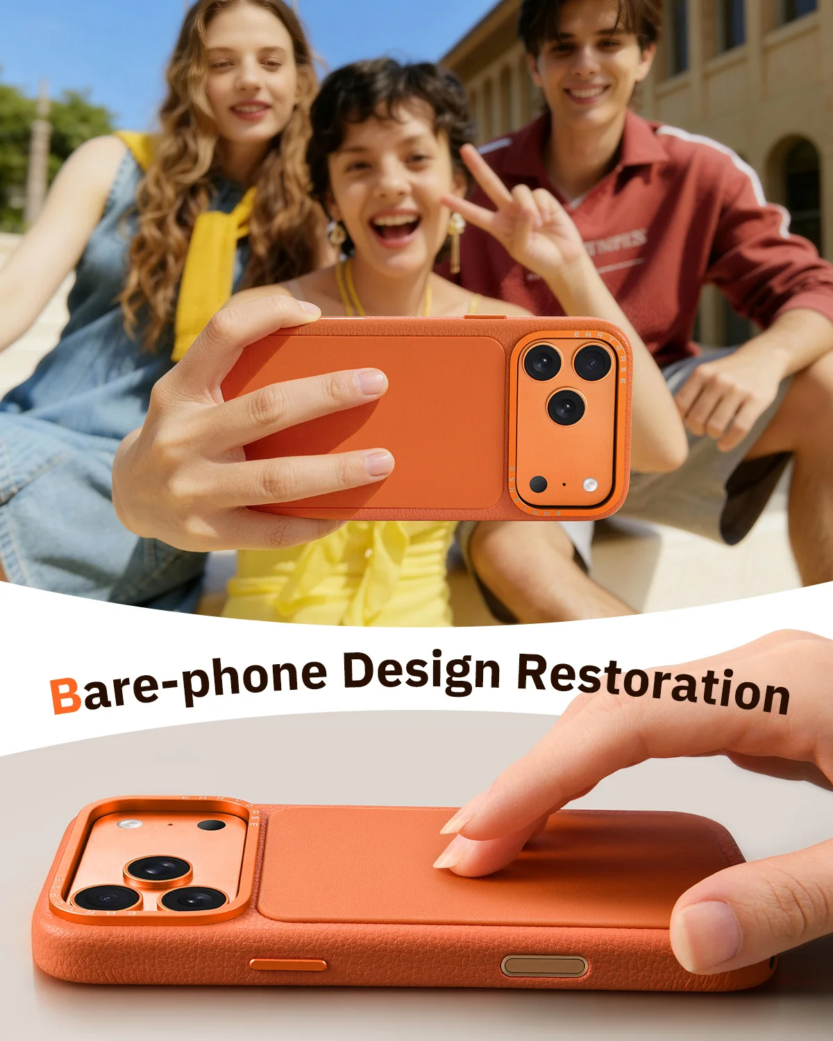 Eary Leather Shockproof Phone Case with Built-in Camera Protection