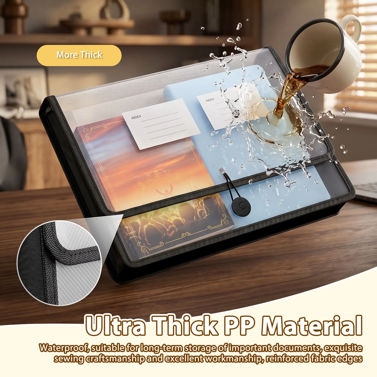 3/7Pcs A4 파일 봉투 확장 가능한 PP 사무실 문서 가방 대용량 휴대용 투명 데스크 파일 주최자 서류 가방