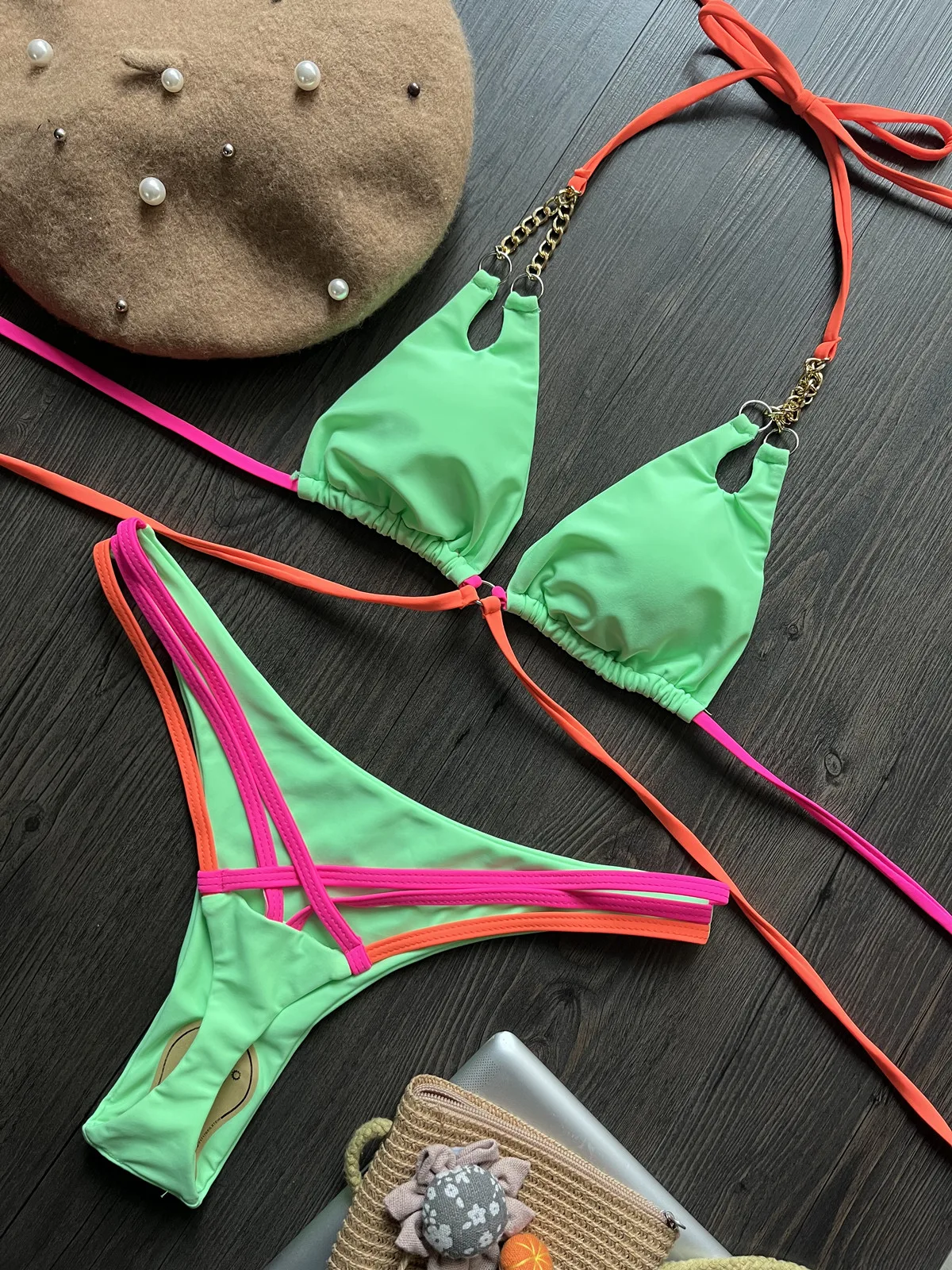 Para Praia-Bikini brasileño de dos piezas Para mujer, traje de baño con Push-Up, bañador Sexy Multicolor, ropa de baño Para vacaciones, 2023