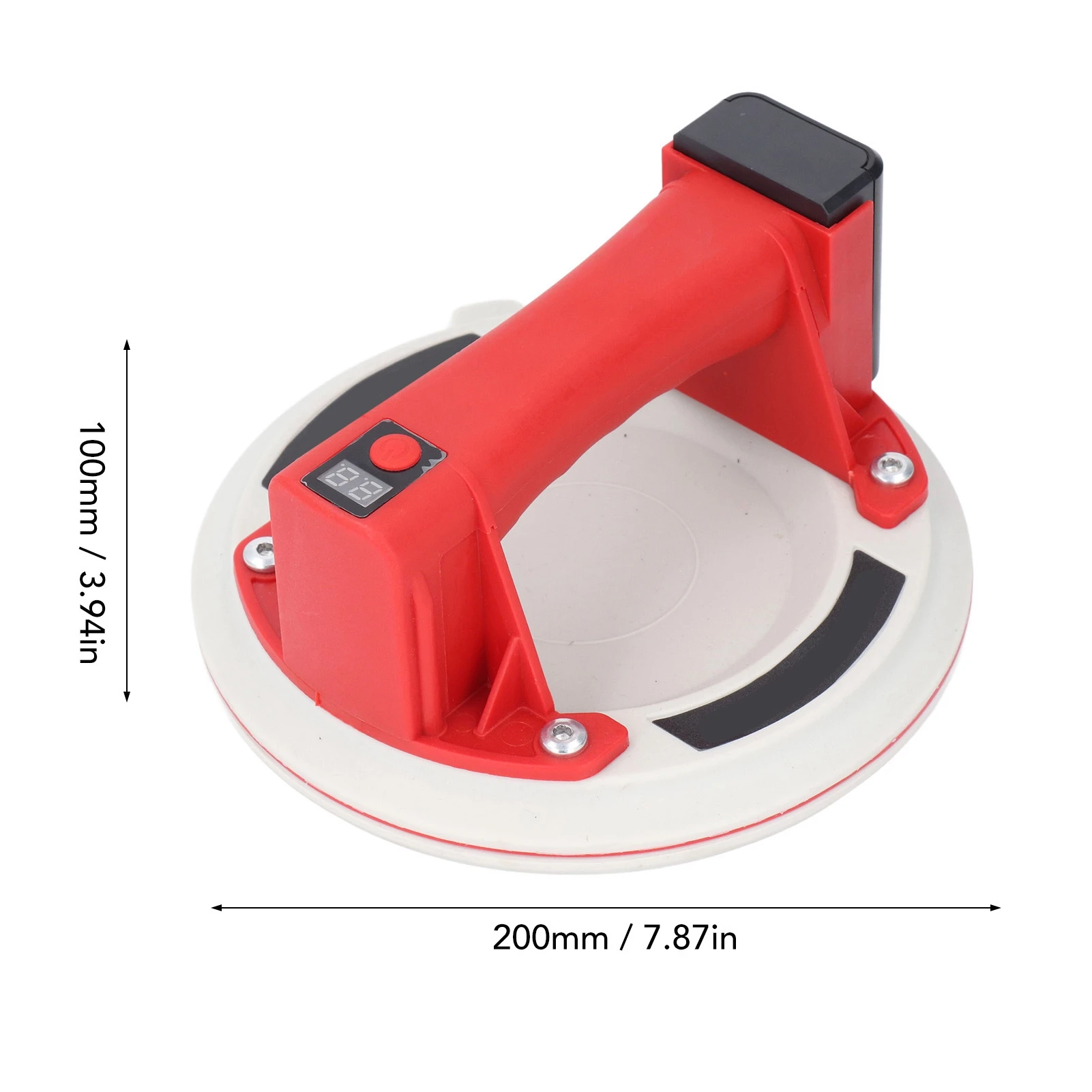Electric Vacuum Suction Cup Lifter Electric Vacuum Suction Cup Digital Display 8 Inch 600lbs Load Capacity Auto Start for Tile