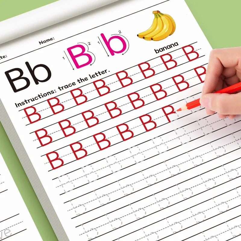 32-Page Children's Handwriting Practice Book, English Alphabet Letters, Tracing and Writing Pen Control Training Book, Children's Early Education Workbook, Learning to Write, Suitable for Home and School Writing Aids